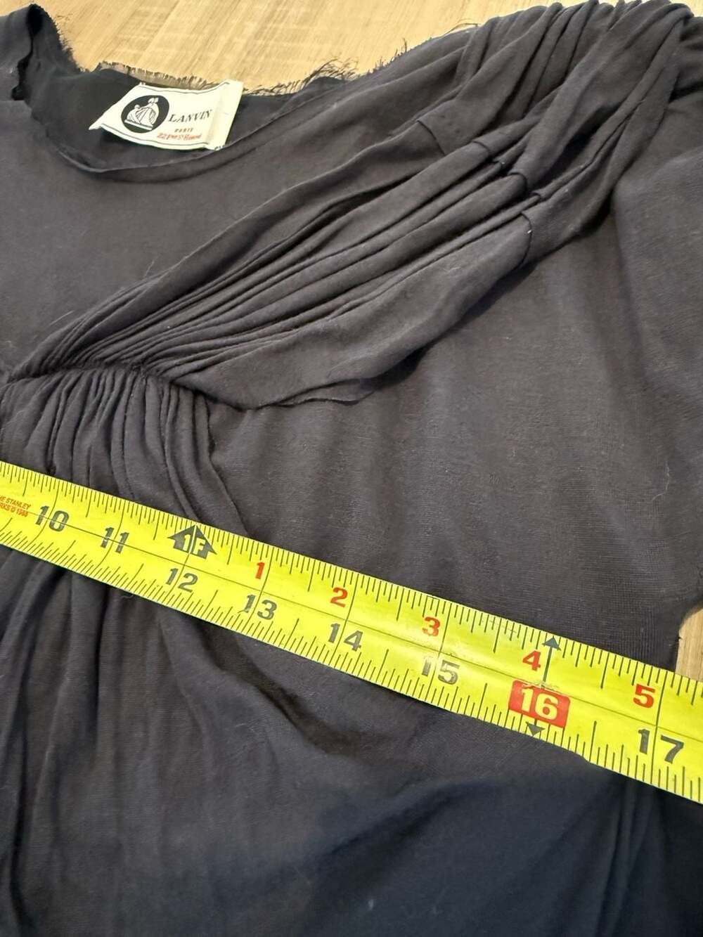 Lanvin Black Draped Twisted Front Silk Blend Dress Size S - Picture 7 of 9